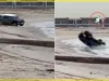 Horrific Stunt || समुंदर किनारे गाड़ी दौड़ा रहा था ड्राइवर, हवा में चार बार पलटी SUV,5 फुट हवा में उड़कर पानी में गिरा शख्स