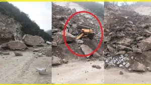 Himachal News || चंडीगढ़-मनाली फोरलेन पर दरकी पहाड़ी, मलबे में दबा मशीन ऑपरेटर, मौके पर पहुंचा प्रशासन