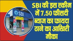 SBI Bank Financial Deadline || SBI की इस स्कीम में 7.50 फीसदी ब्याज का फायदा उठाने का आखिरी मौका