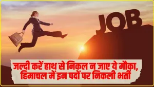 Jobs in Himachal : जल्दी करें हाथ से निकल न जाए ये मौका, हिमाचल में इन पदों पर निकली भर्ती