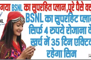 BSNL 35 Days Best Recharge Plan || BSNL का सुपरहिट प्लान, सिर्फ 4 रुपये रोजाना के खर्च में 35 दिन एक्टिव रहेगा सिम