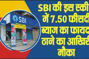 SBI Bank Financial Deadline || SBI की इस स्कीम में 7.50 फीसदी ब्याज का फायदा उठाने का आखिरी मौका