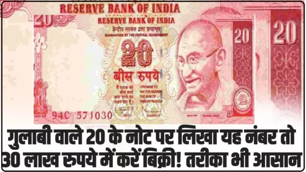 Old 20 Rupees Note Sell Online: गुलाबी वाले 20 के नोट पर लिखा यह नंबर तो 30 लाख रुपये में करें बिक्री! तरीका भी आसान