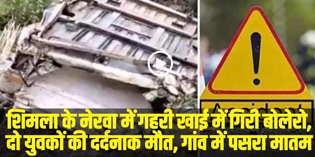 शिमला के नेरवा में गहरी खाई में गिरी बोलेरो कैंपर गाड़ी। | Source: Social Media)